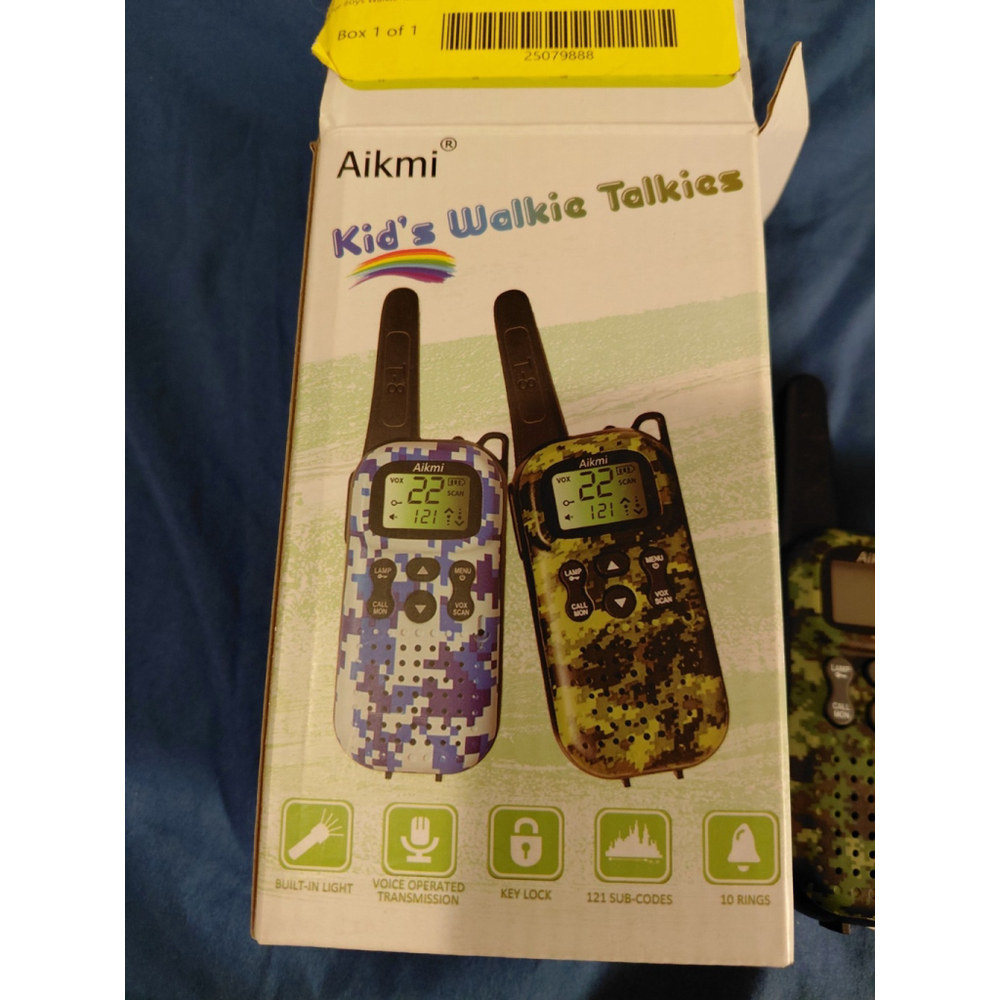 Aikmi Kids Walkie Talkie 22-Channel 2-Way Radio with 3-Mile Range Green Camo NIB